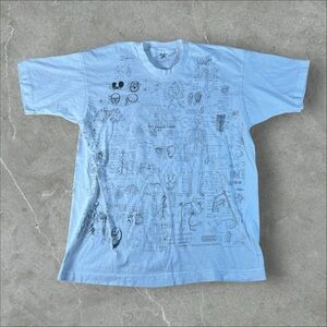 Vintage Blinded By Science Shirt Men XL White Anatomy Biology AOP 90s Physiology